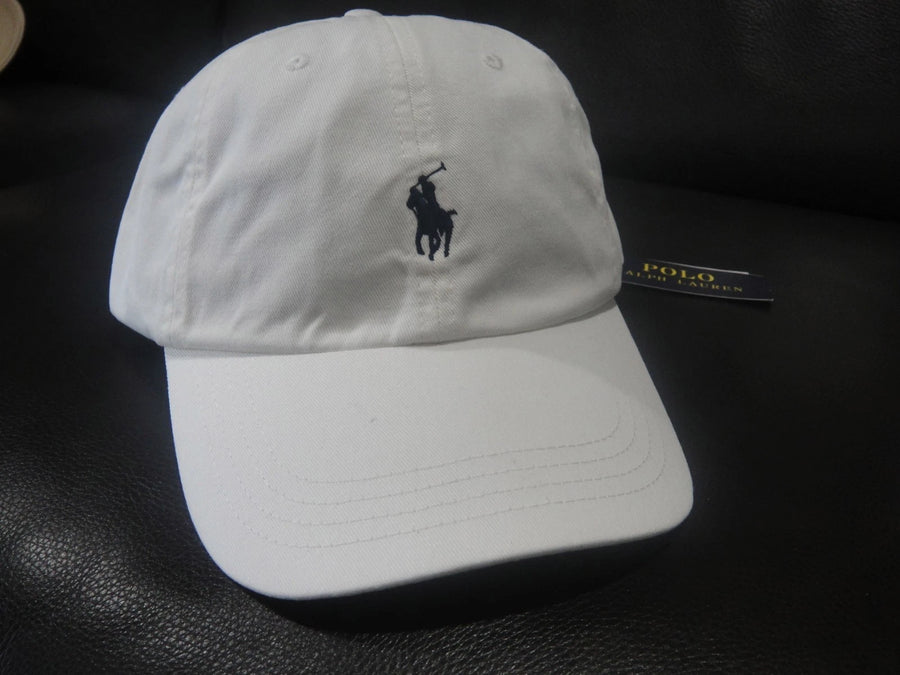 POLO RALPH LAUREN Women White One Size Cotton Chino Adjustable Ball Cap, NWT