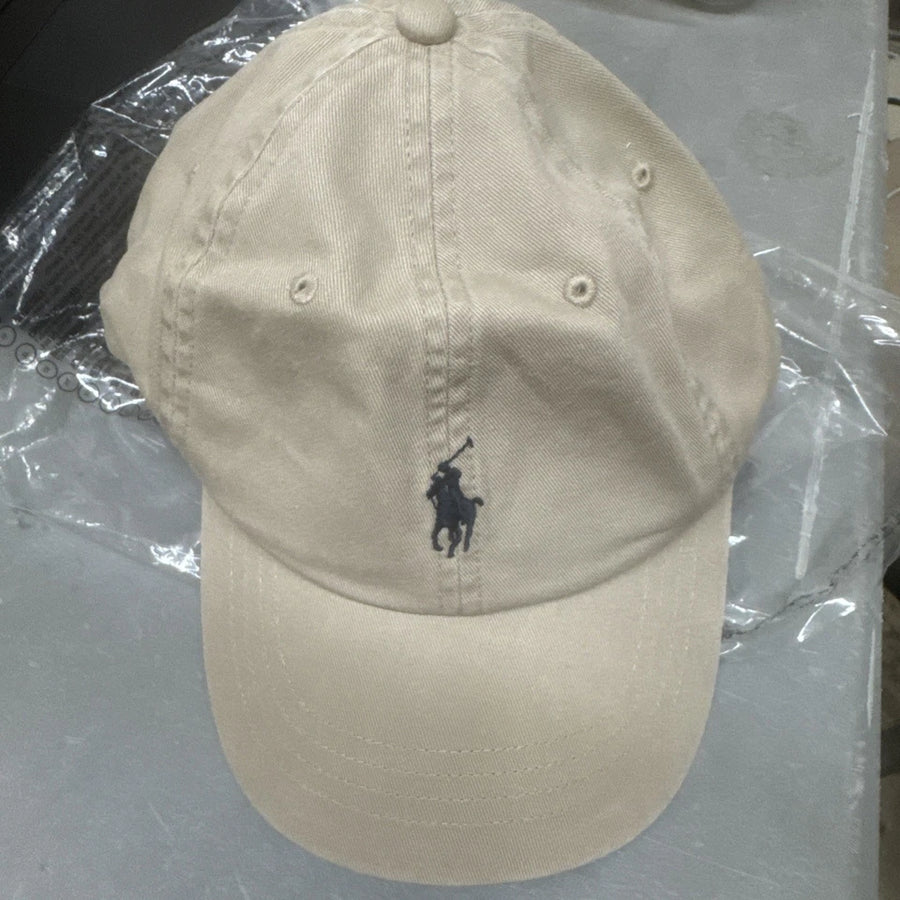 NEW Unisex Polo Ralph Lauren Pink Pony Twill Ball Cap BEIGE