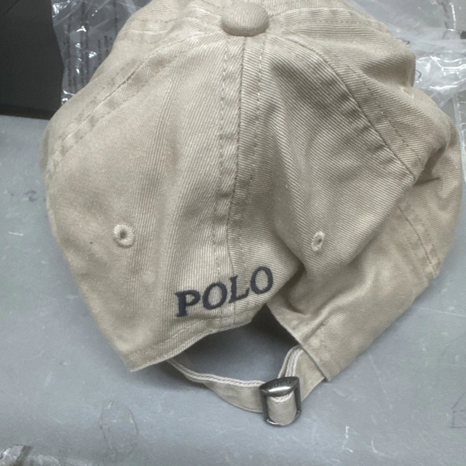 NEW Unisex Polo Ralph Lauren Pink Pony Twill Ball Cap BEIGE